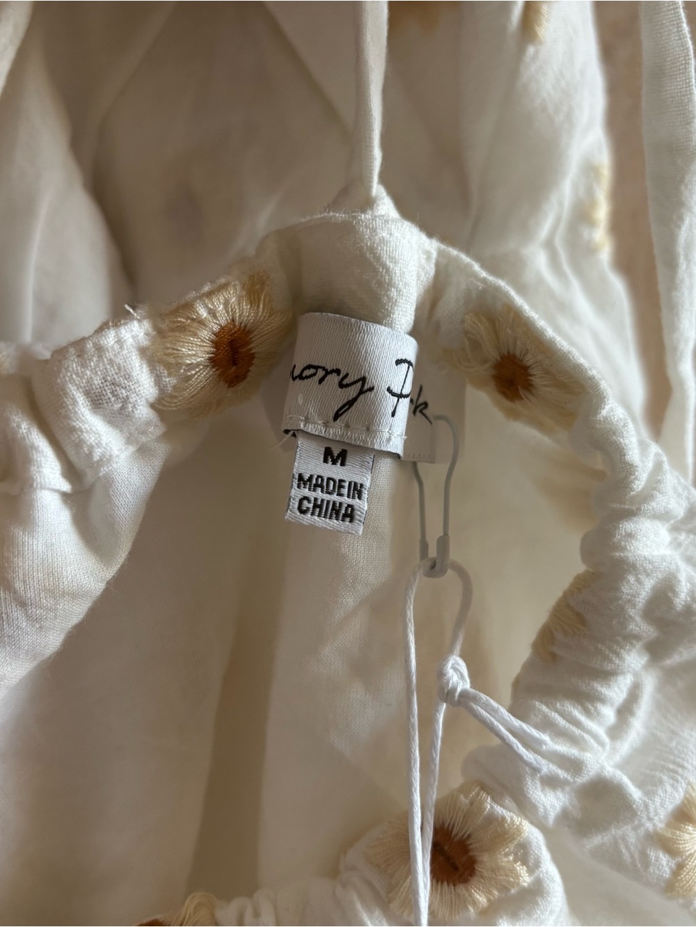 Emory Park Cream Dress with Mustard Daisy Embroidery - Picture 11 of 14